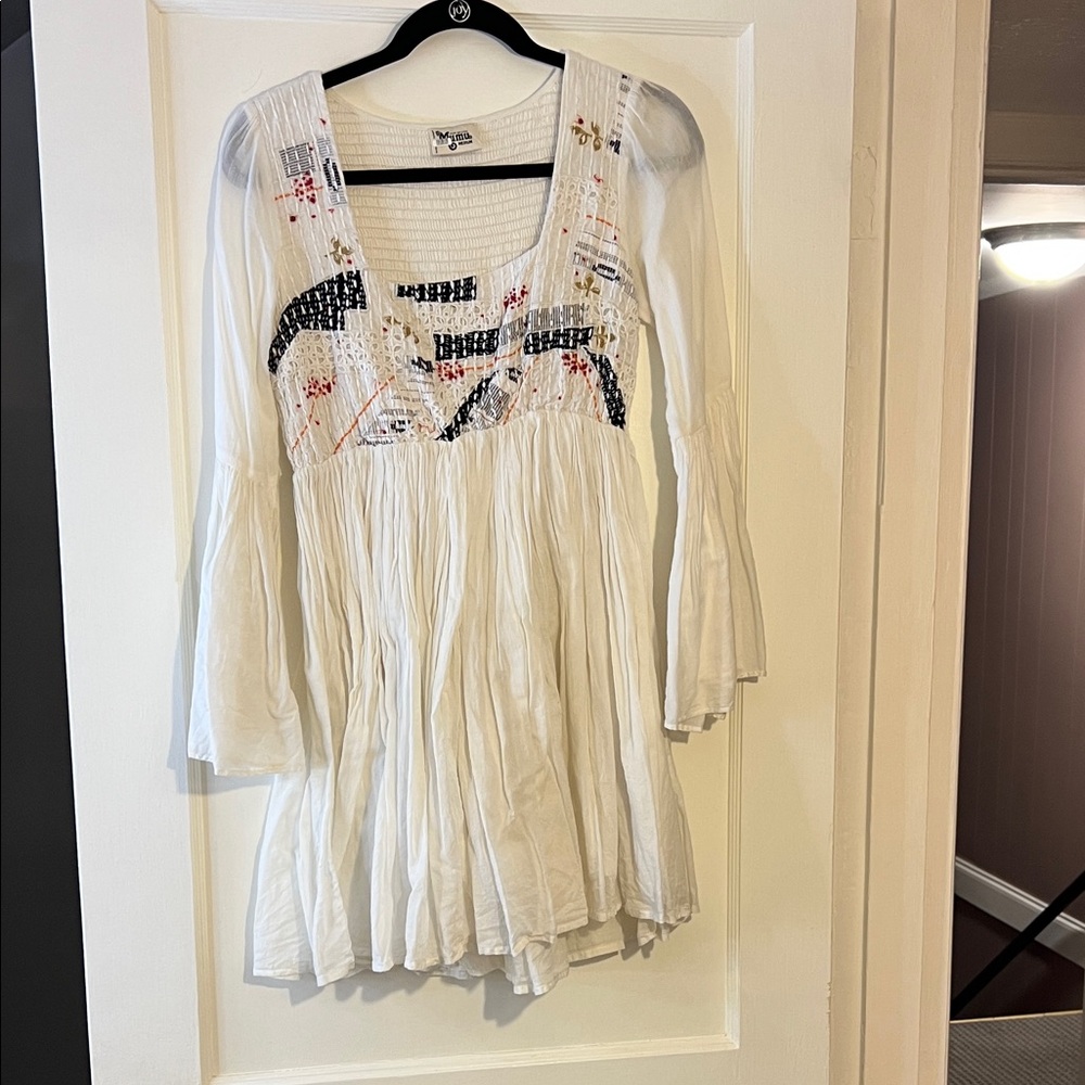 Show Me Your MuMu White Embroidered Long Sleeve Dress